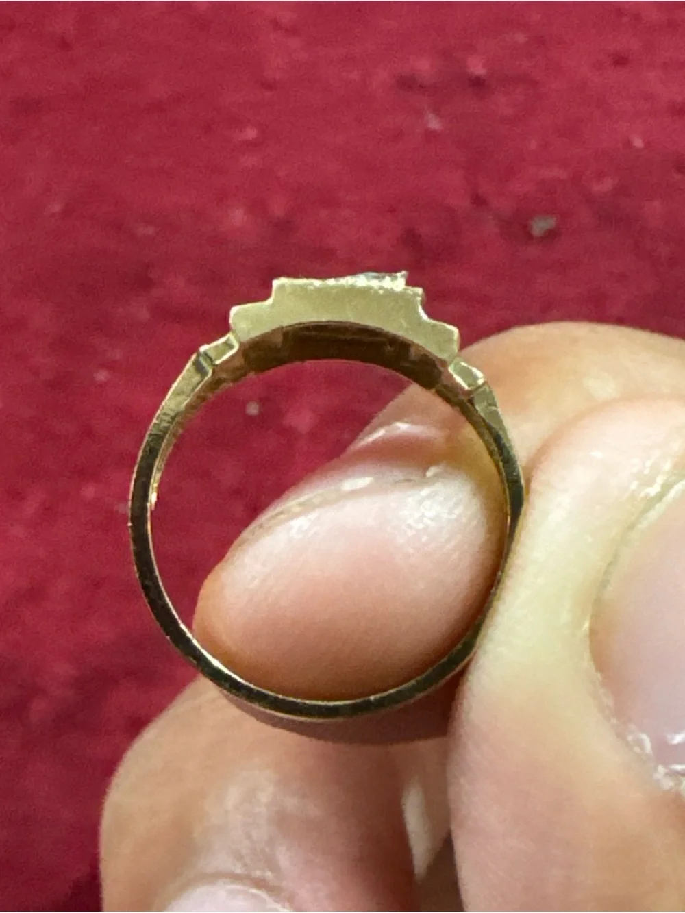10K Yellow Gold Baby Ring Size 2.5 1.4g New Initial Signet Style